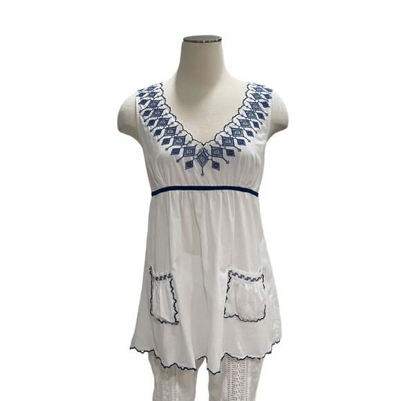 Large Boho Chic Tunic Top Festival Casual Summer Beach Embroidered Lightweight - Picture 11 of 11